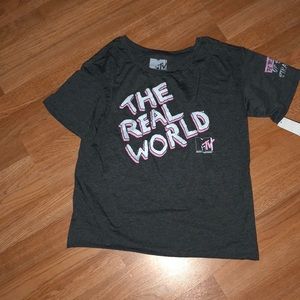 Gray real world T-shirt semi crop